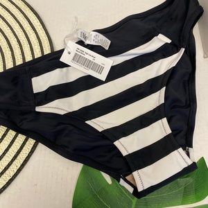 Pour Moi ? striped High Line Briefs Bikini Bottoms NWT